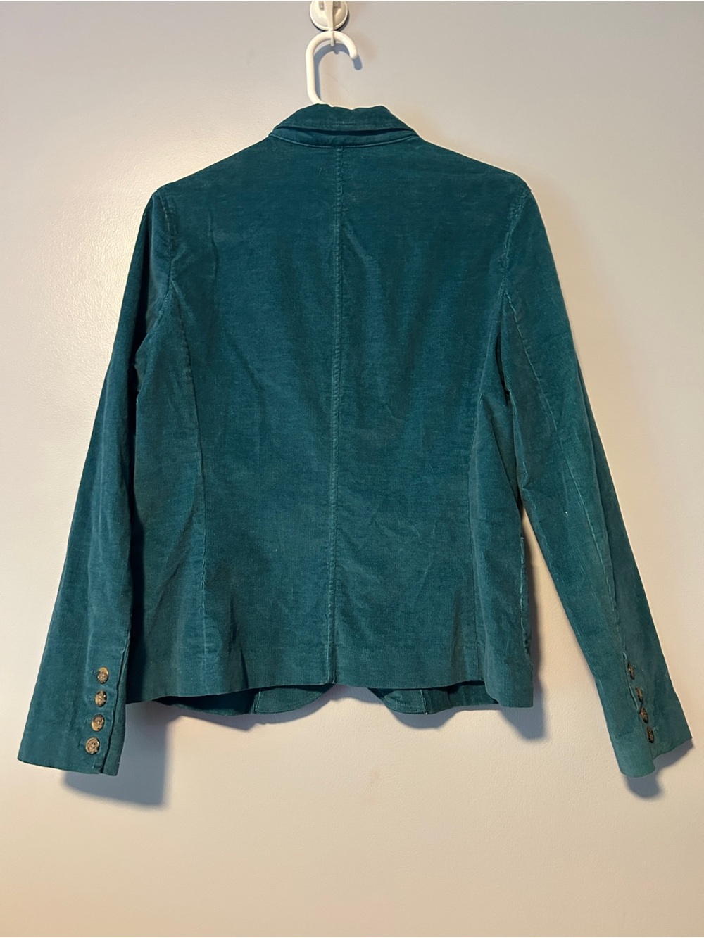Liz Claiborne Teal Corduroy Blazer Jacket - Women's Vintage 14 Stretch - Picture 2 of 3